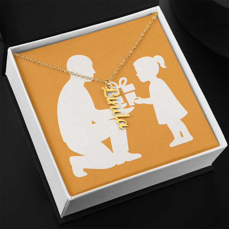 Custom Vertical Name Necklace - Jewelry