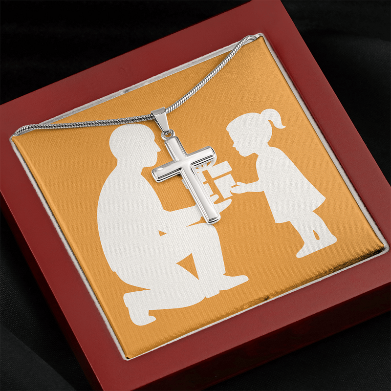 Elegant Artisan Cross Necklace with Snake Chain - Jewelry