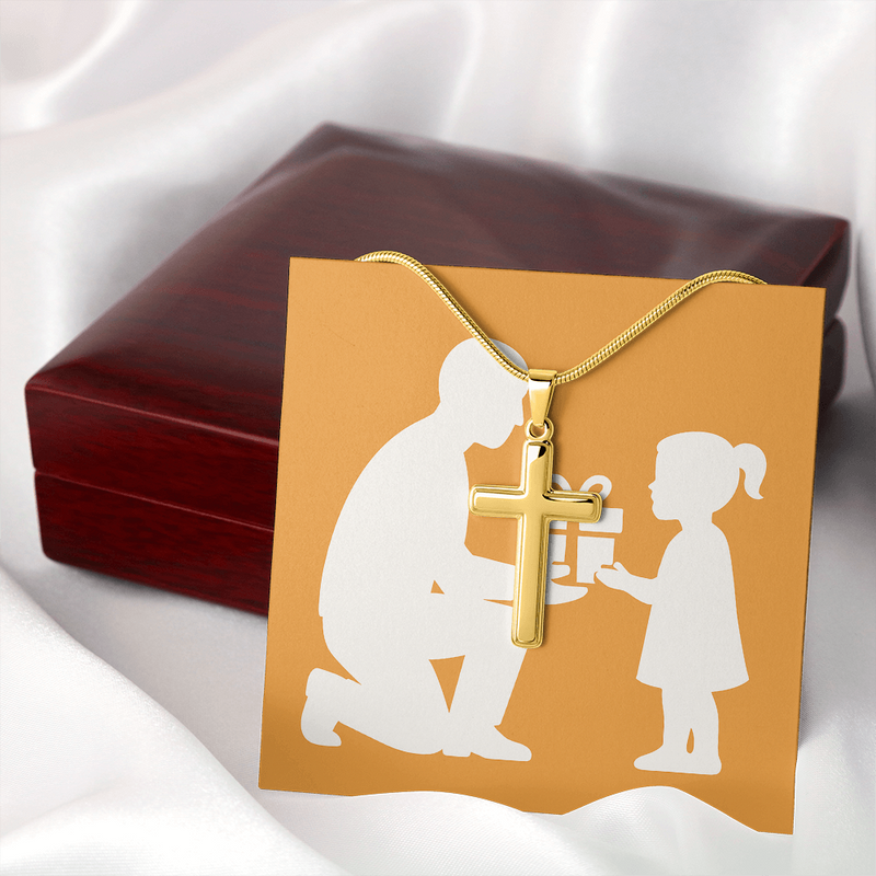 Elegant Artisan Cross Necklace with Snake Chain - Jewelry