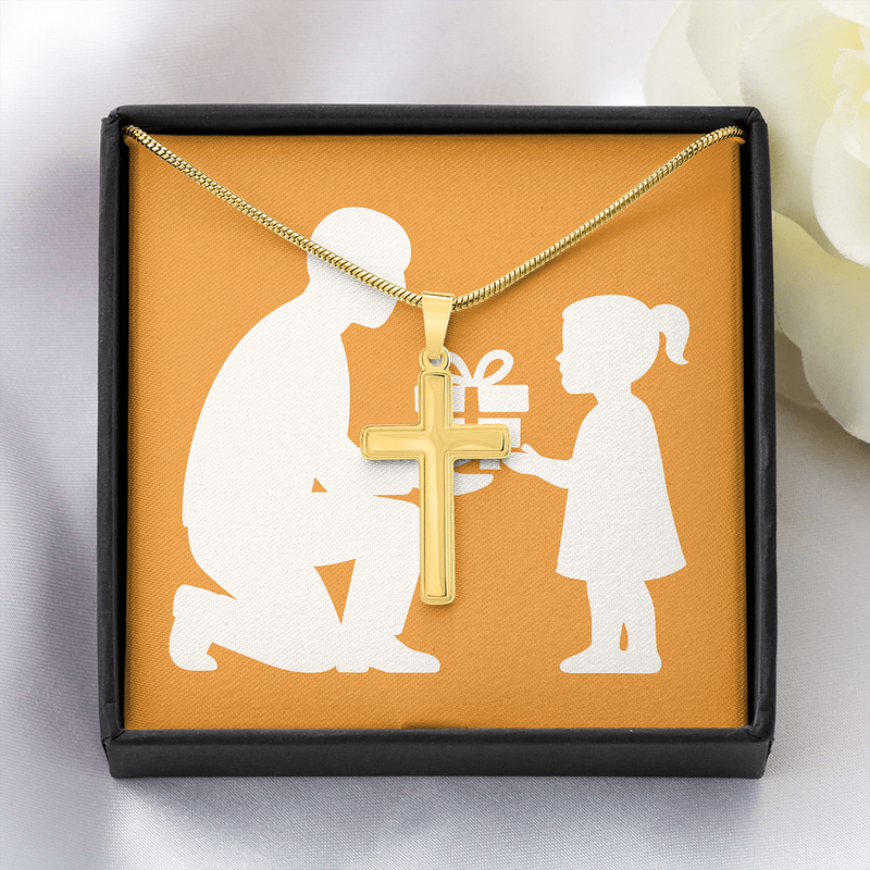 Elegant Artisan Cross Necklace with Snake Chain - Jewelry