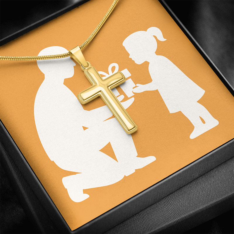 Elegant Artisan Cross Necklace with Snake Chain - Jewelry