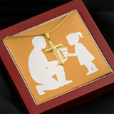 Elegant Artisan Cross Necklace with Snake Chain - Jewelry