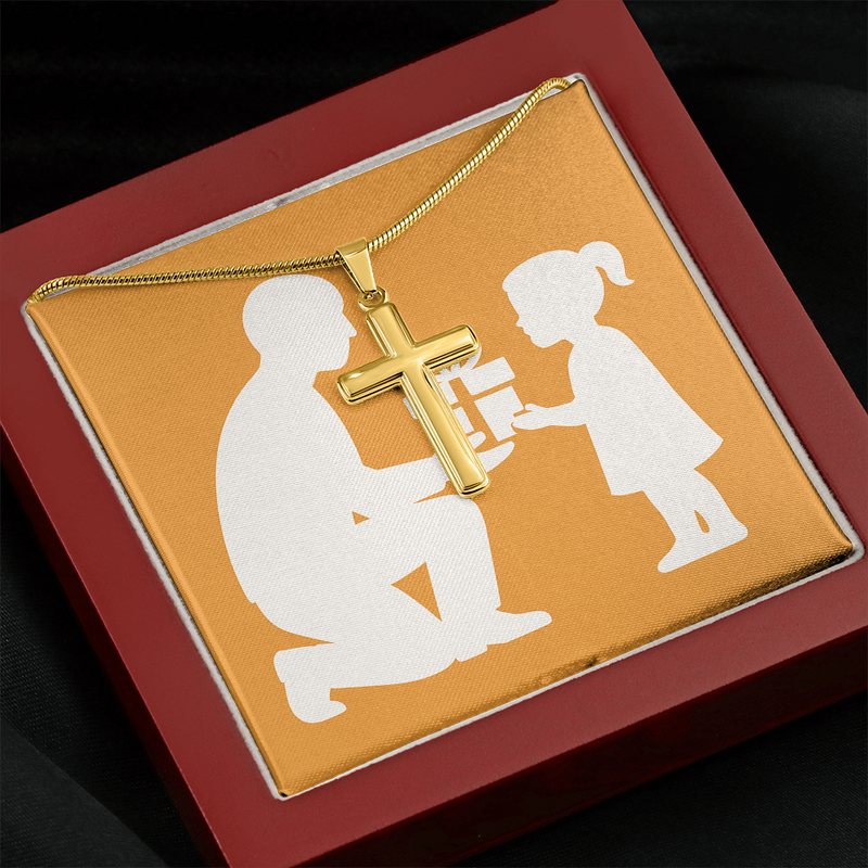 Elegant Artisan Cross Necklace with Snake Chain - Jewelry