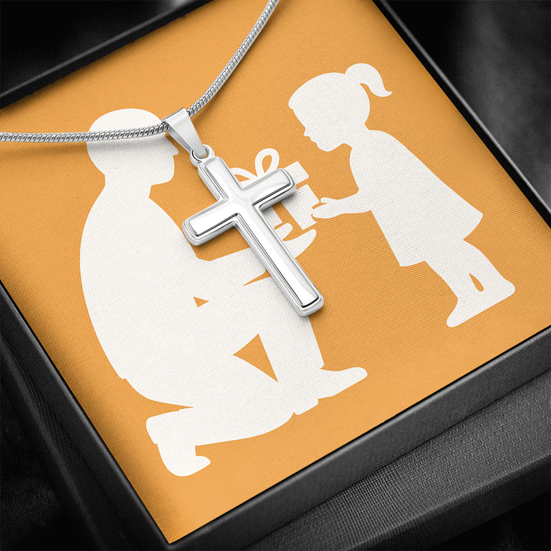 Elegant Artisan Cross Necklace with Snake Chain - Jewelry