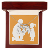 Engraved Kids Charm Necklace Personalized Family Jewelry - 3 Charms / Polished Stainless Steel / Luxury Box - Jewelry