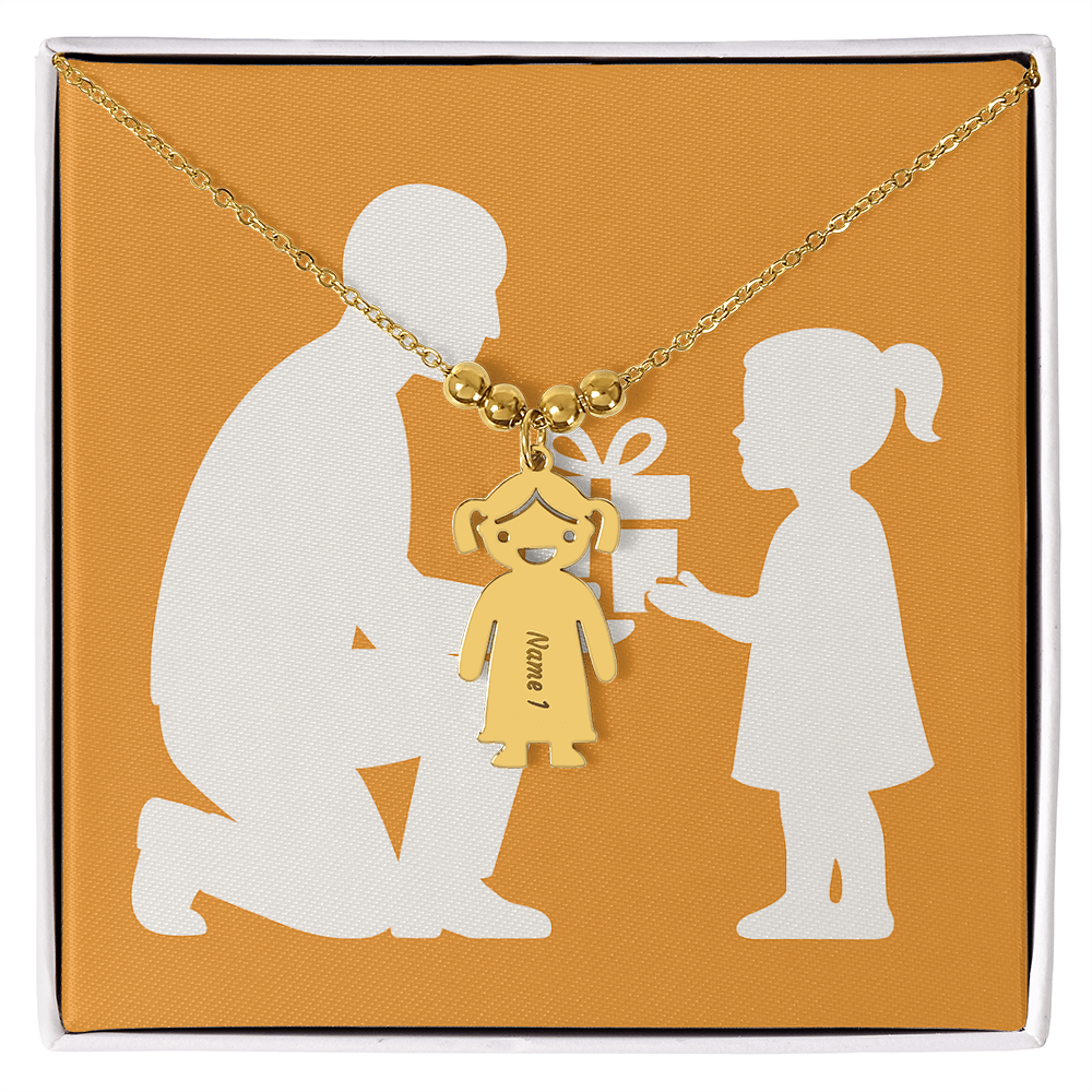 Engraved Kids Charm Necklace Personalized Family Jewelry - Jewelry
