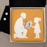 Forever Love Necklace & Earring Gift Set - 14k White Gold Finish / Standard Box - Jewelry