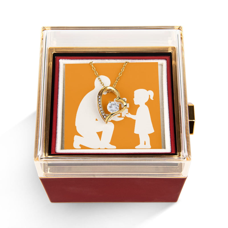 Forever Love Necklace in Luxury Rose Keepsake Box - 18K Yellow Gold Finish - Jewelry