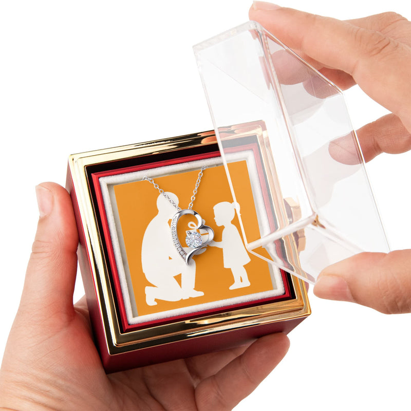 Forever Love Necklace with Preserved Rose Reveal Box - Jewelry