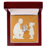 Forever Love Necklace with Sparkling Heart Pendant - 14k White Gold Finish / Luxury Box - Jewelry