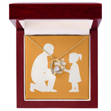 Forever Love Necklace with Sparkling Heart Pendant - 18k Yellow Gold Finish / Luxury Box - Jewelry