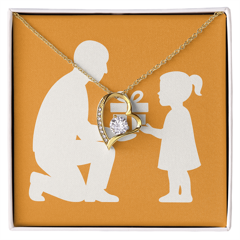 Forever Love Necklace with Sparkling Heart Pendant - 18k Yellow Gold Finish / Standard Box - Jewelry