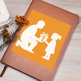 Graphic Leather Journal Vegan Notebook with Elastic Band - Graphic Journal - Accessory