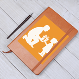 Graphic Leather Journal Vegan Notebook with Elastic Band - Graphic Journal - Accessory