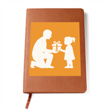 Graphic Leather Journal Vegan Notebook with Elastic Band - Graphic Journal - Accessory
