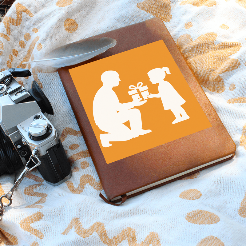 Graphic Leather Journal Vegan Notebook with Elastic Band - Graphic Journal - Accessory