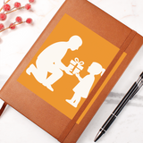 Graphic Leather Journal Vegan Notebook with Elastic Band - Graphic Journal - Accessory