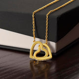 Interlocking Hearts Necklace - 18k Yellow Gold Finish / Standard Box - Jewelry