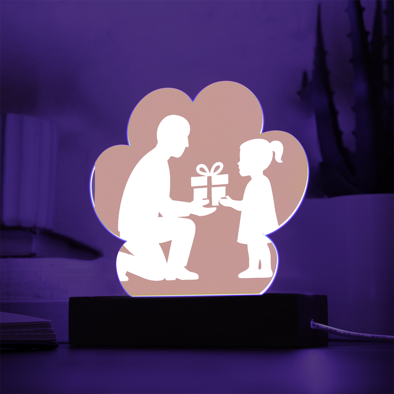 LED Paw Acrylic Plaque USB or Battery Operated - Jewelry