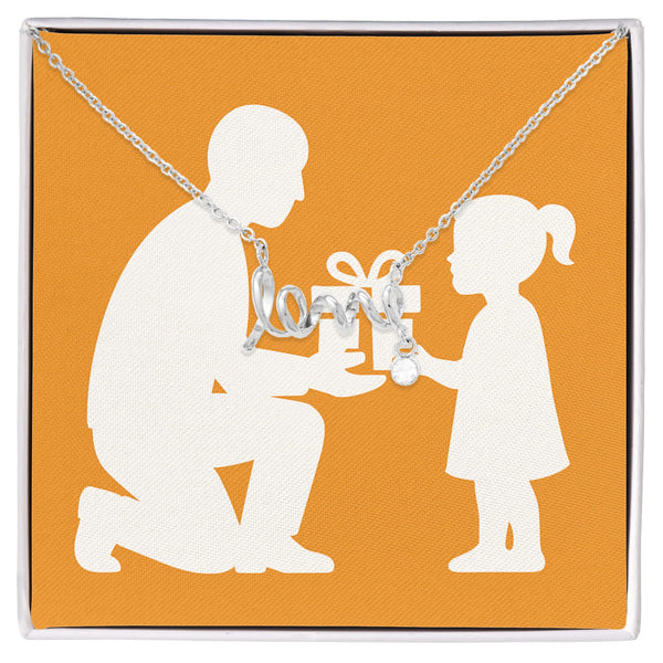 Love Cursive Necklace Dainty Romantic Jewelry - Polished Surgical Steel / Standard Box - Jewelry