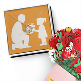 Love Knot Necklace & Sweetest Devotion Flower Gift - 18K Yellow Gold Finish / Standard Box - Jewelry