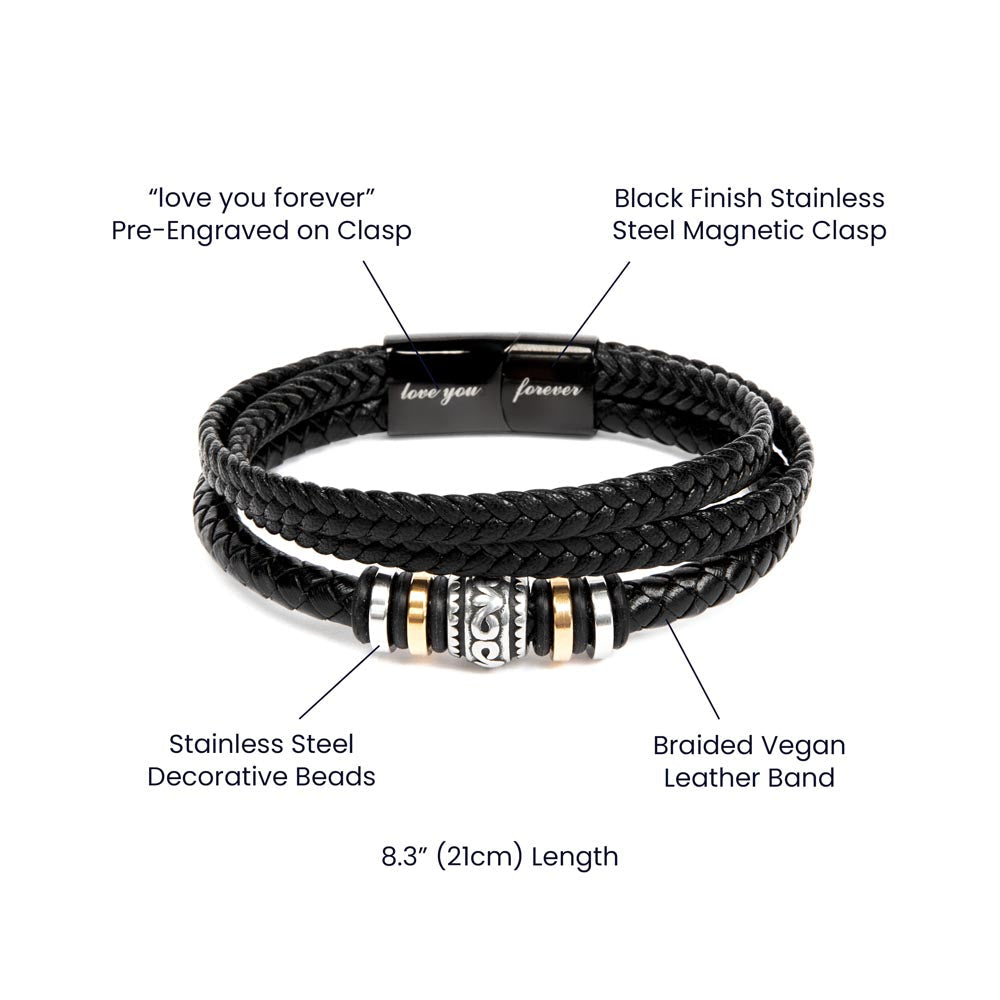 Men’s Love You Forever Engraved Bracelet - Jewelry