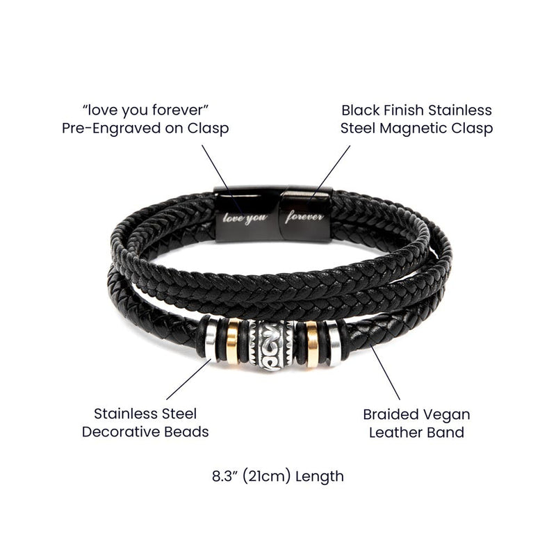 Men’s Love You Forever Engraved Bracelet - Jewelry