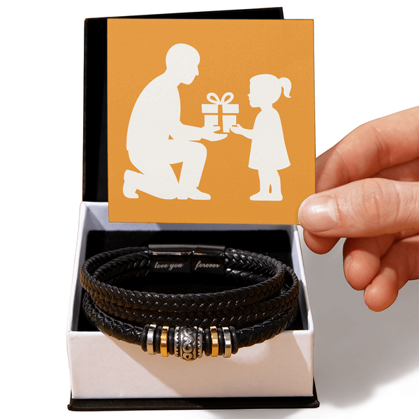 Men’s Love You Forever Engraved Bracelet - Two Tone Box - Jewelry