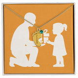 Personalized Baby Feet Birthstone Necklace for Moms & Grandmas - 1 Charm / Polished Stainless Steel / Standard Box