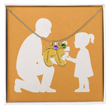 Personalized Baby Feet Birthstone Necklace for Moms & Grandmas - 2 Charms / 18K Yellow Gold Finish / Standard Box