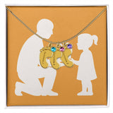 Personalized Baby Feet Birthstone Necklace for Moms & Grandmas - 3 Charms / Polished Stainless Steel / Standard Box