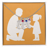 Personalized Baby Feet Birthstone Necklace for Moms & Grandmas - 4 Charms / Polished Stainless Steel / Standard Box