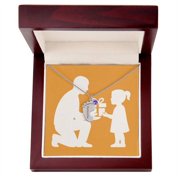 Personalized Baby Feet Birthstone Necklace for Moms & Grandmas - Jewelry