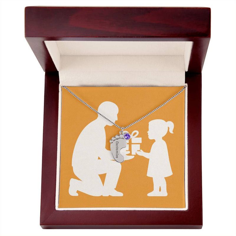 Personalized Baby Feet Birthstone Necklace for Moms & Grandmas - Jewelry