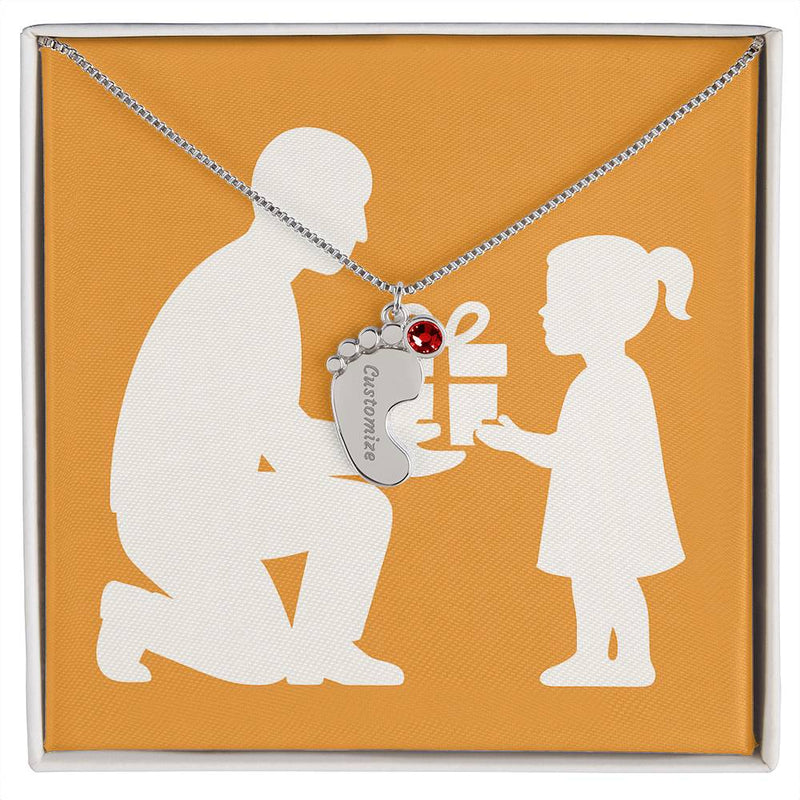 Personalized Baby Feet Birthstone Necklace for Moms & Grandmas - Jewelry