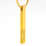 Personalized Engraved Four-Sided Stick Necklace - Jewelry