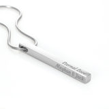 Personalized Engraved Four-Sided Stick Necklace - Jewelry