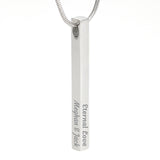 Personalized Engraved Four-Sided Stick Necklace - Jewelry
