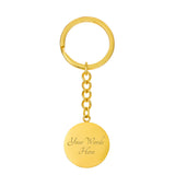 Personalized Graphic Circle Keychain Custom Engraved - Jewelry