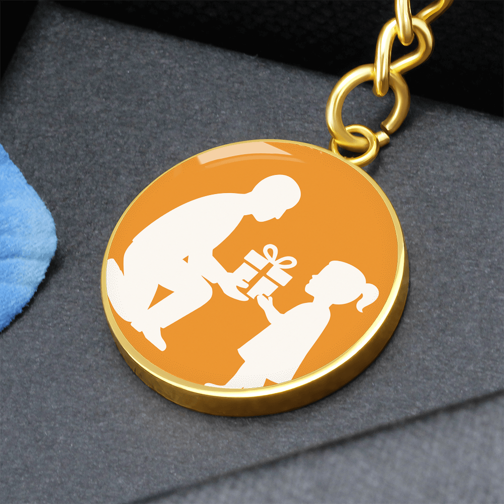 Personalized Graphic Circle Keychain Custom Engraved - Jewelry