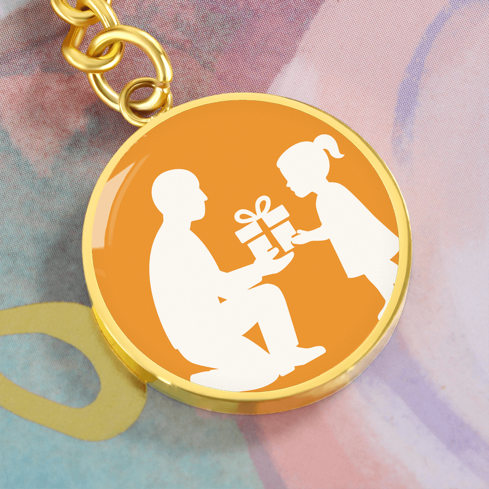 Personalized Graphic Circle Keychain Custom Engraved - Jewelry