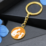 Personalized Graphic Circle Keychain Custom Engraved - Jewelry