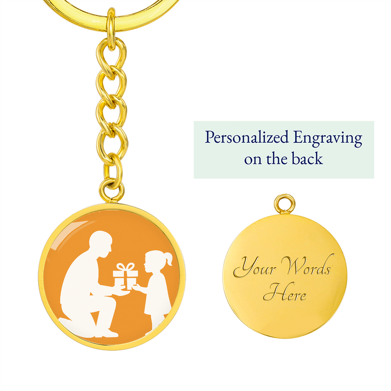 Personalized Graphic Circle Keychain Custom Engraved - Jewelry