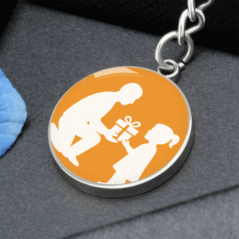 Personalized Graphic Circle Keychain Custom Engraved - Jewelry