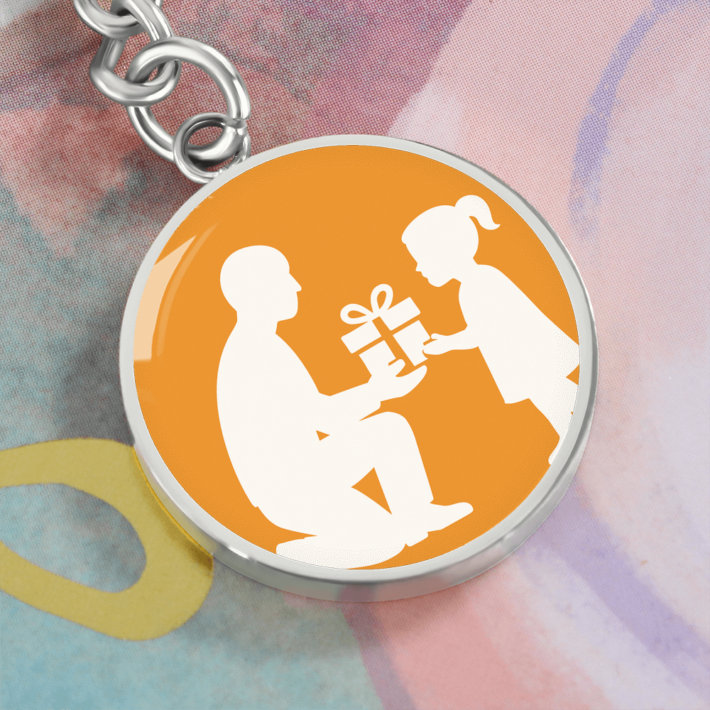 Personalized Graphic Circle Keychain Custom Engraved - Luxury Keychain (.316 Surgical Steel) / No - Jewelry