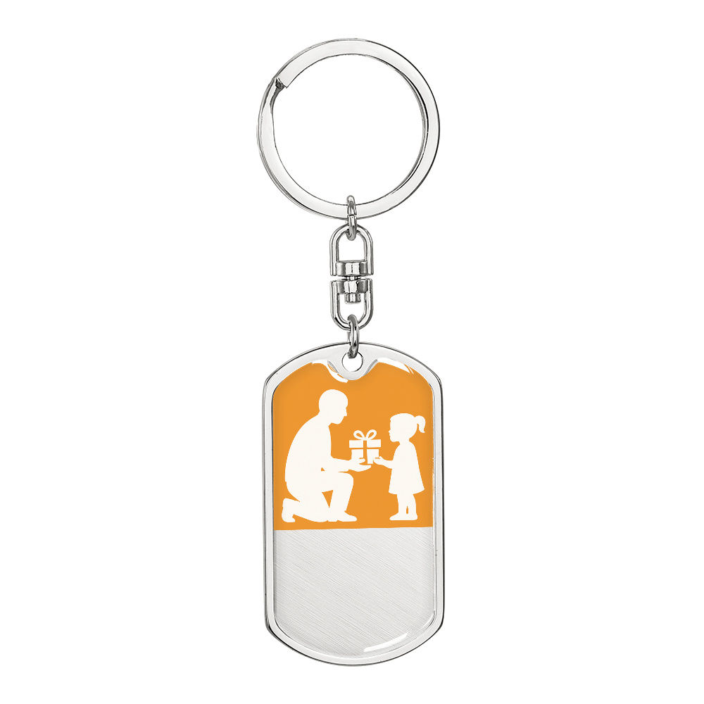 Personalized Graphic Dog Tag Keychain Custom Engraved Keepsake - Dog Tag with Swivel Keychain (Steel) / No - Jewelry