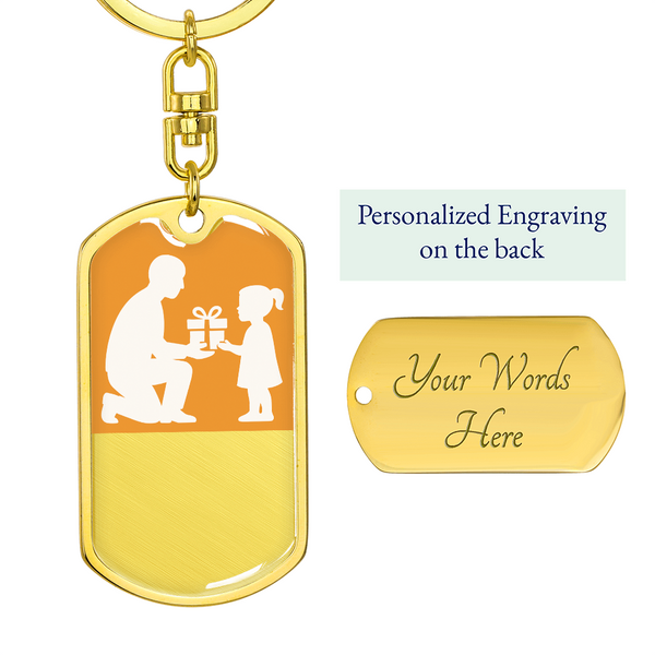 Personalized Graphic Dog Tag Keychain Custom Engraved Keepsake - Jewelry