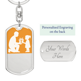 Personalized Graphic Dog Tag Keychain Custom Engraved Keepsake - Jewelry