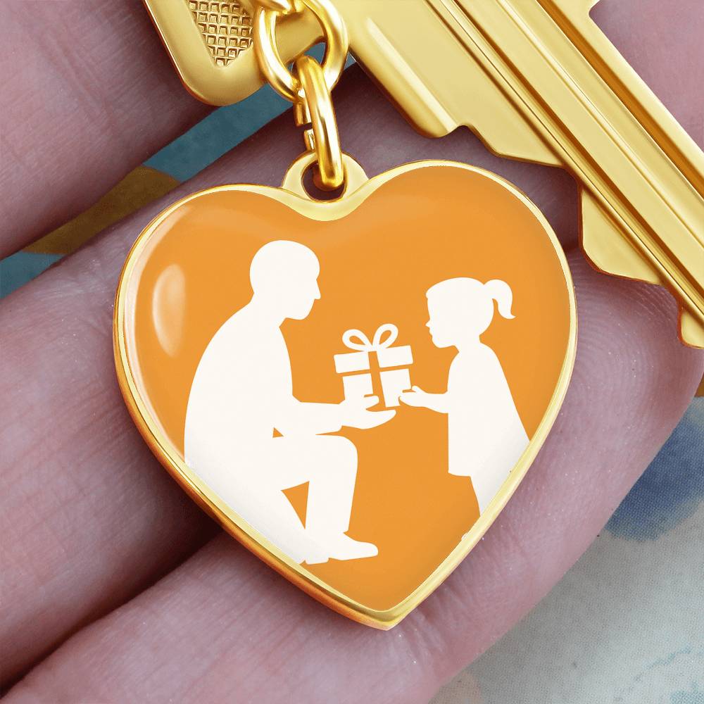 Personalized Graphic Heart Keychain Custom Engraved Keepsake - Jewelry