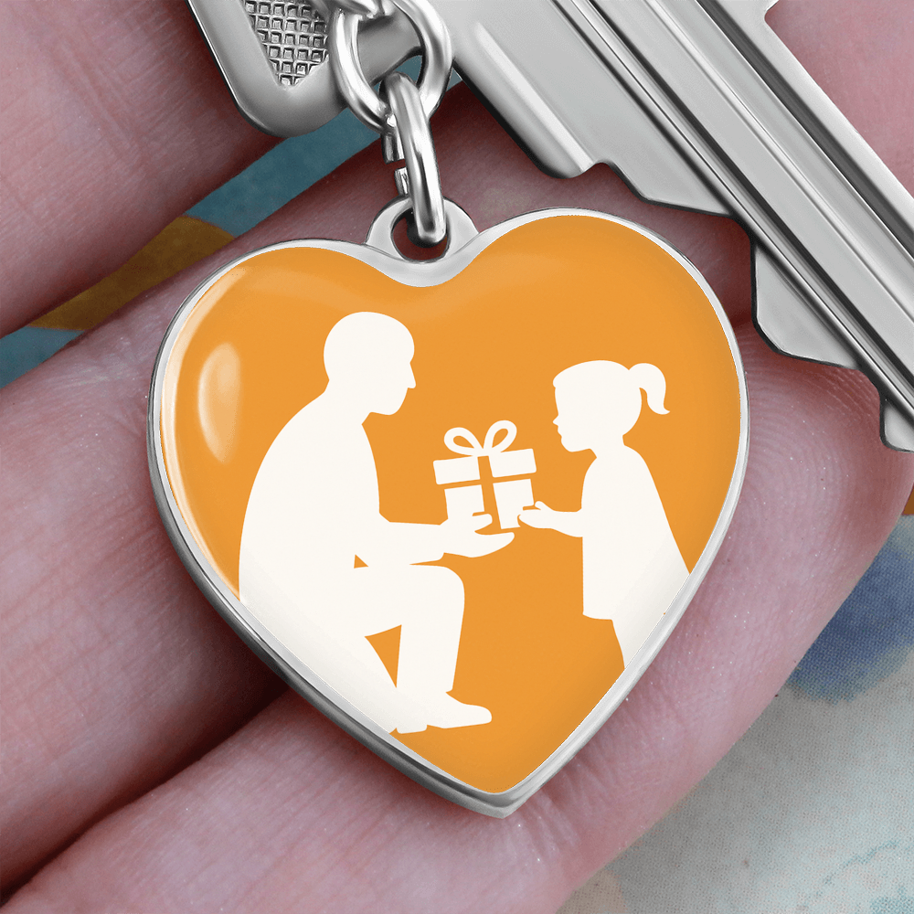 Personalized Graphic Heart Keychain Custom Engraved Keepsake - Jewelry